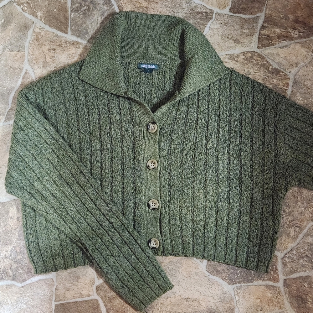 Wild Fable Green Ribbed Sweater